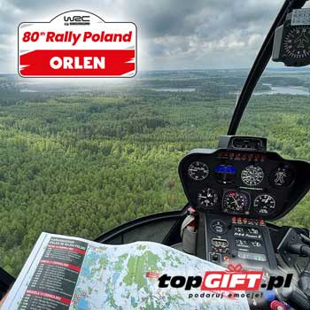 Lot widokowy helikopterem na 3 popołudniowe odcinki WRC Rally Poland 2024 (piątek)